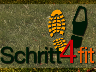 Laufschuhe und das Schritt4fit Logo