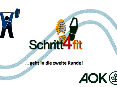 Es ist das Schritt4Fit und das AOK Logo zu sehen